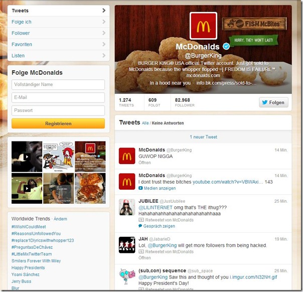 BurgerKing - McDonald Twitter