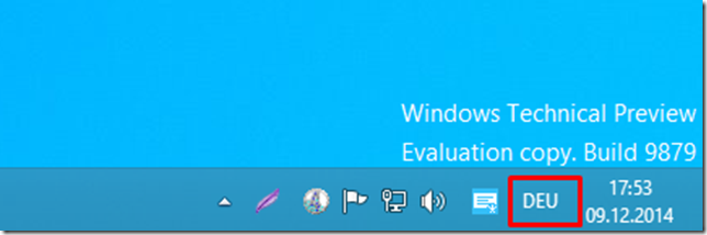 Screenshot WTP taskbar language